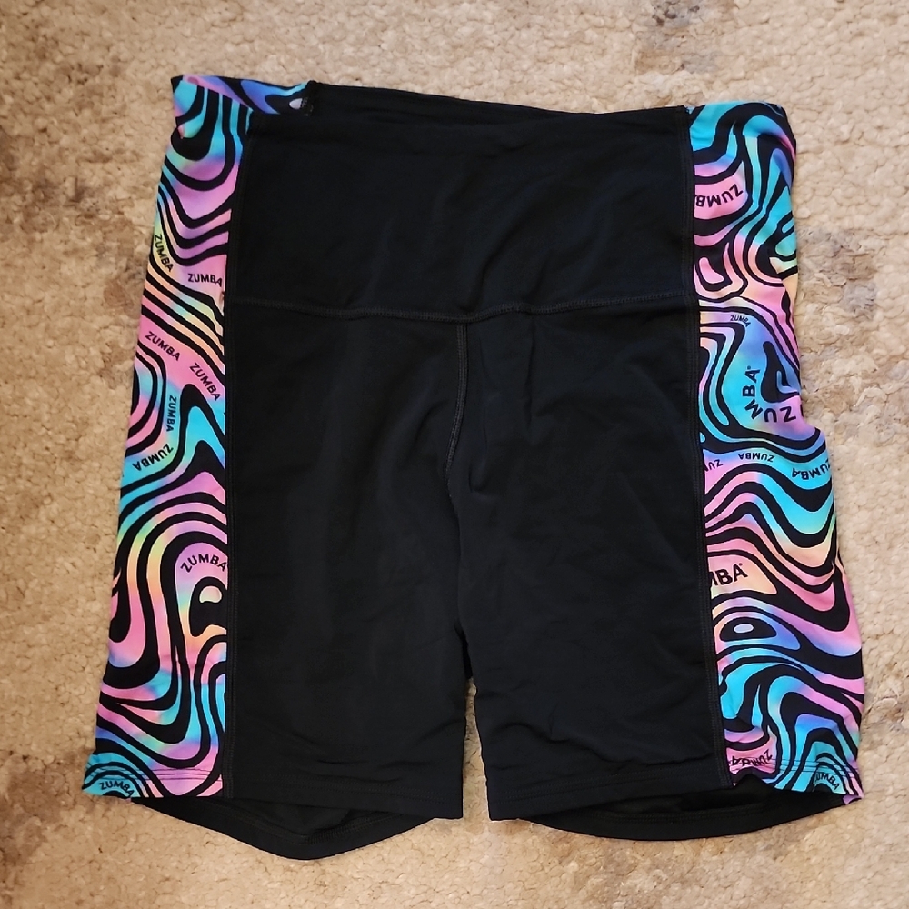 Zumba Wear Black and Rainbow Shorts